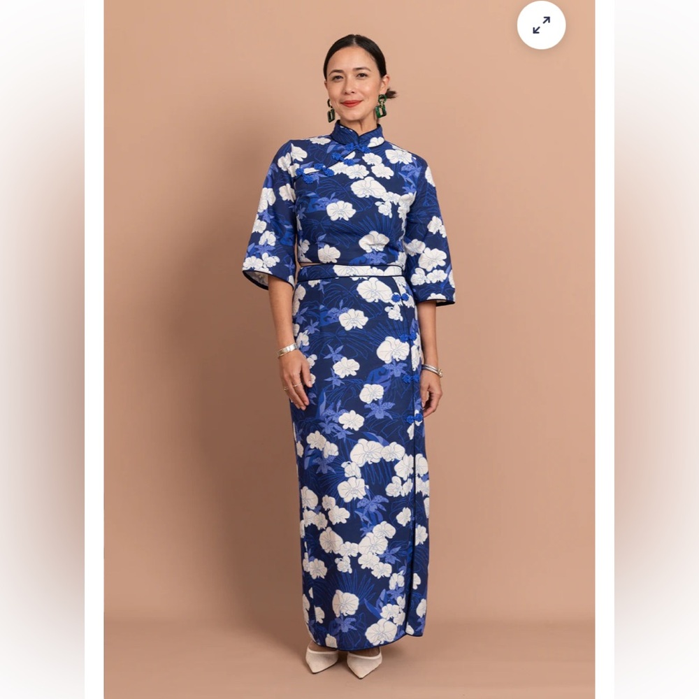 Fighting Eel Black Label Linen NWT JADE 2-PIECE SET TIDAL SEA OF ORCHIDS M